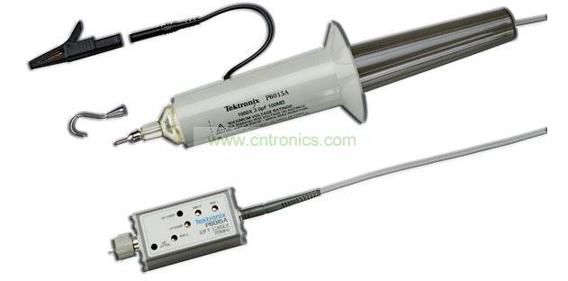 針對(duì)高壓測(cè)量推出的泰克P6015A是一種額定電壓高達(dá)20kV DC、峰值電壓可達(dá)40kV(100ms脈寬)的單端無(wú)源探頭