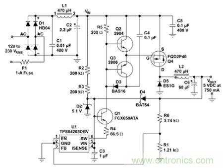低壓降壓IC實現(xiàn)了簡單、經(jīng)濟的偏置電源