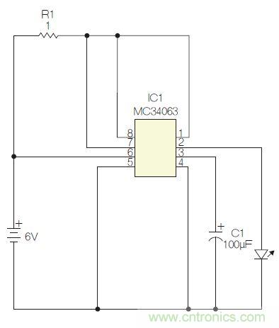 圖1：閃光燈標(biāo)電路圖。