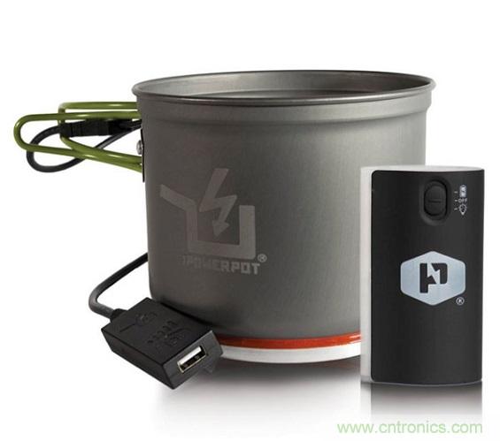 圖6：Powerpot設(shè)備利用熱源發(fā)電，使用者能一邊烹煮食物一邊為移動設(shè)備充電。