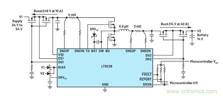 簡化雙電池電源系統(tǒng)，48 V/12 V汽車應用指日可待